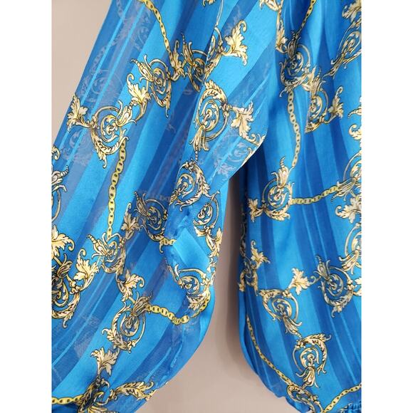 NEW SIZE 1X Fashion Nova SUPER LIGHTWEIGHT Where you goin bomber blue gold - Picture 2 of 7